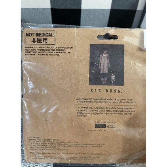 NWT Rae Dunn Reusable Face Masks - Picture 3 of 4